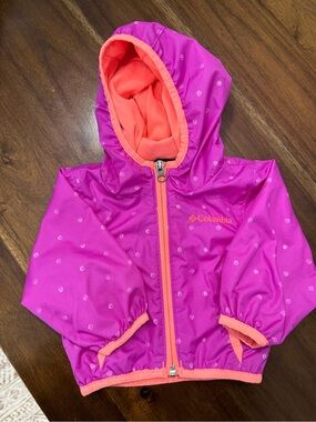Columbia Girls' Magenta and Coral Hooded Jacket